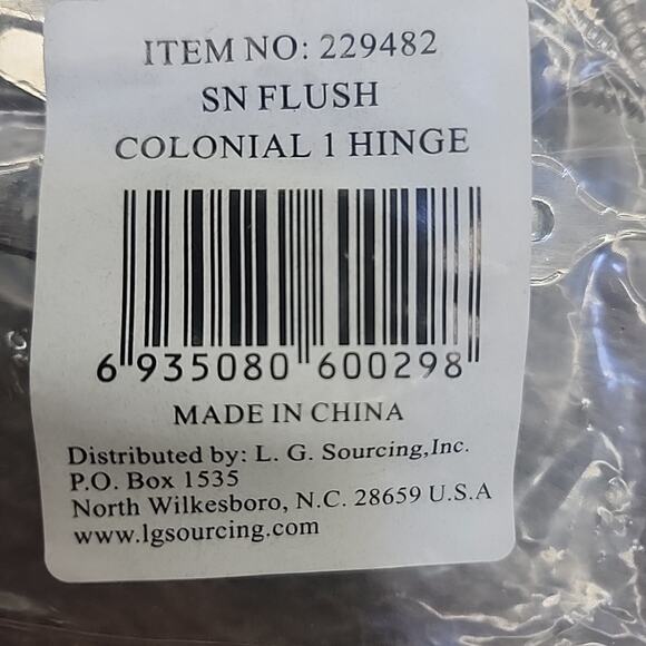 Colonial 1 HINGE SN FLUSH 5Pack 229482 [86] - Picture 10 of 11